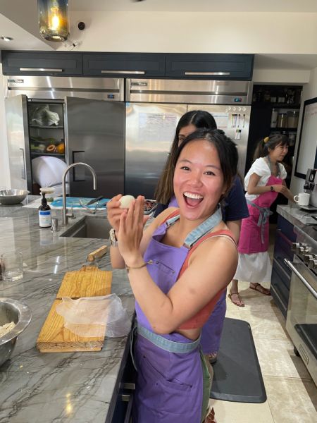 Cooking class student